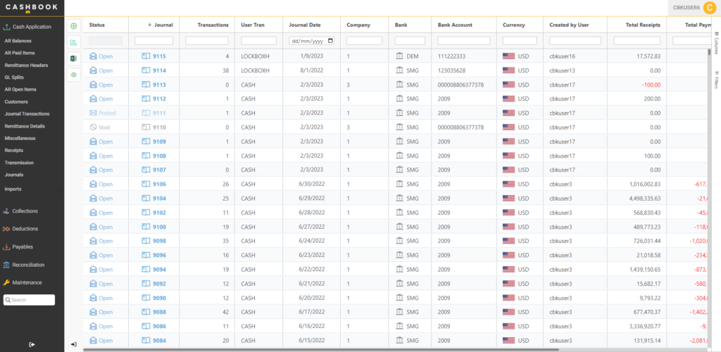 Cashbook New Interface